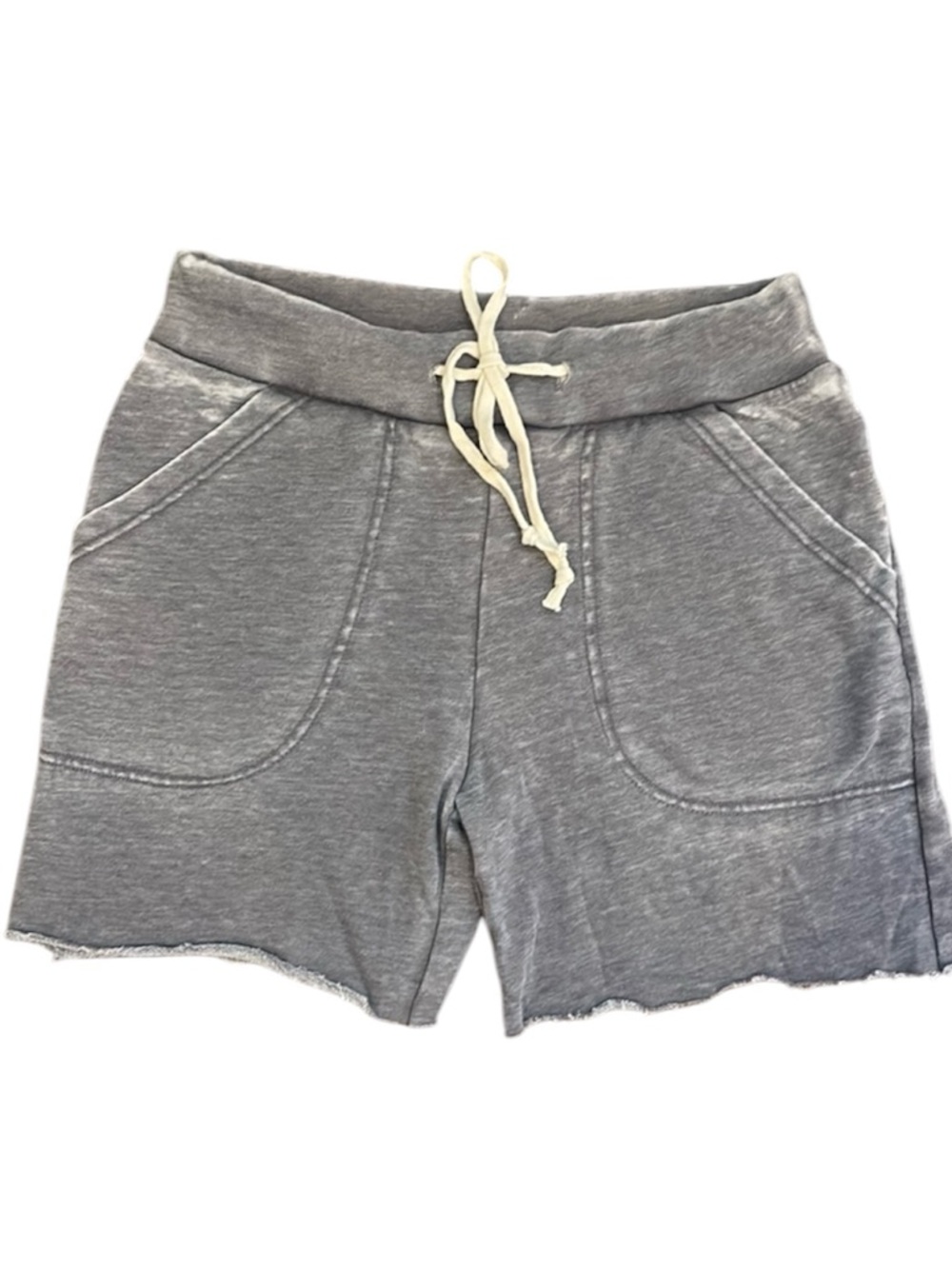Alternative Men’s Gray Drawstring Sweat Shorts Size S Raw Hem